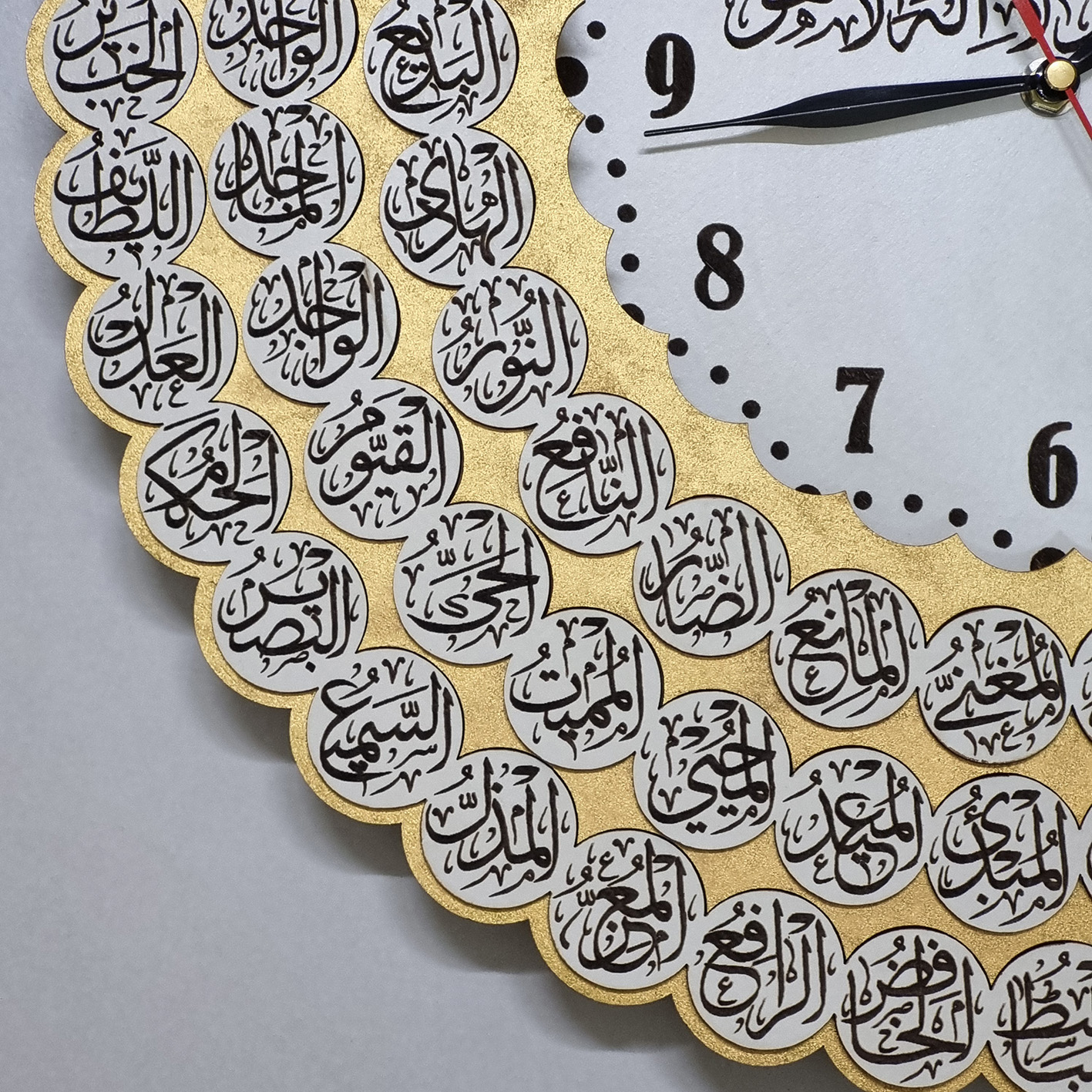 ساعت دیواری طرح مذهبی مدل اسماء الحسنی