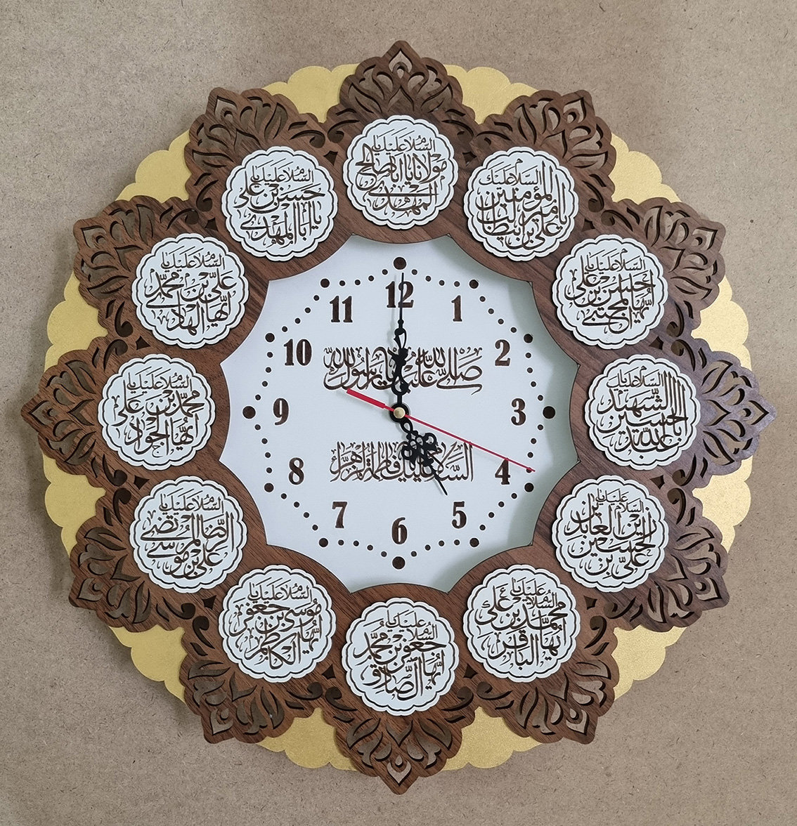 ساعت دیواری طرح مذهبی مدل پروانه طلائی