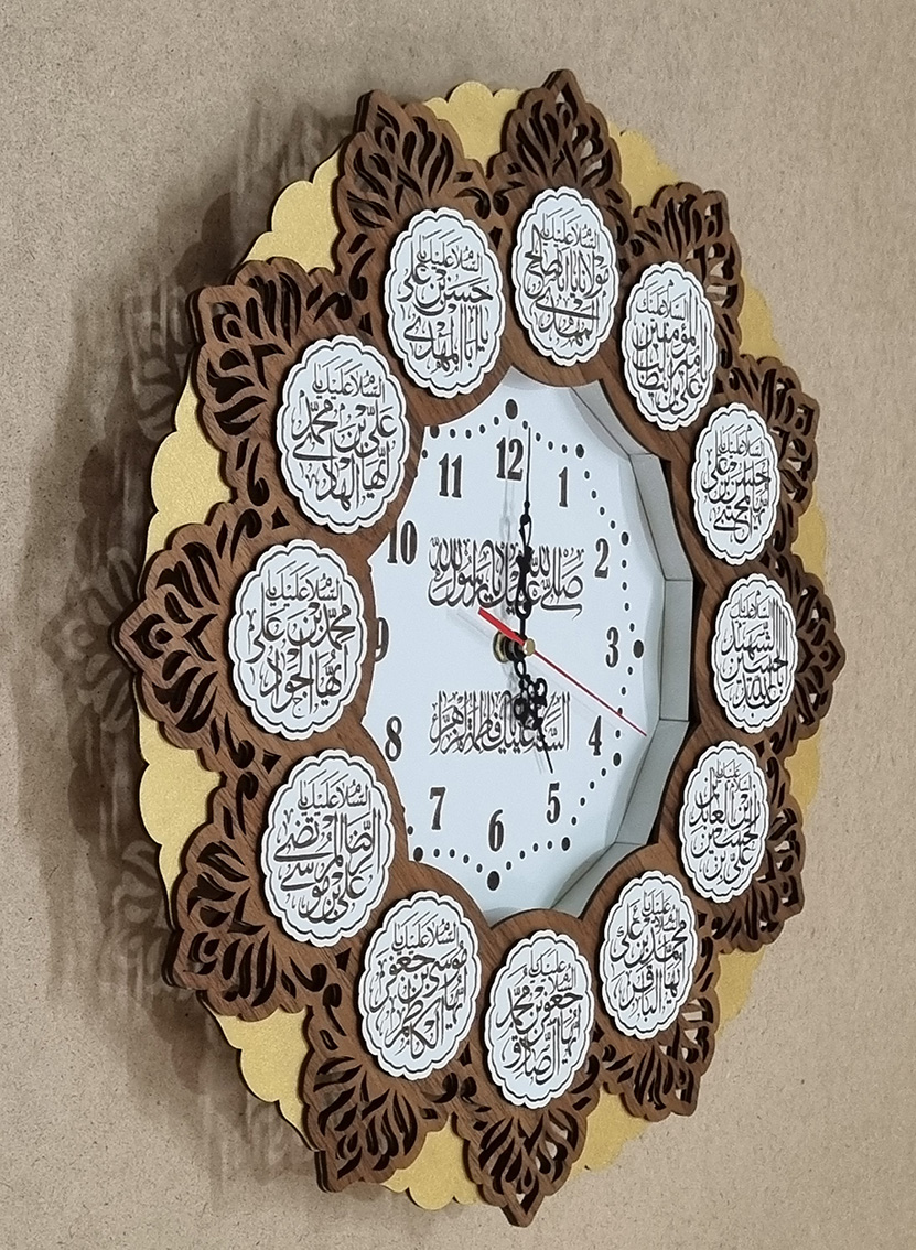 ساعت دیواری طرح مذهبی مدل پروانه طلائی
