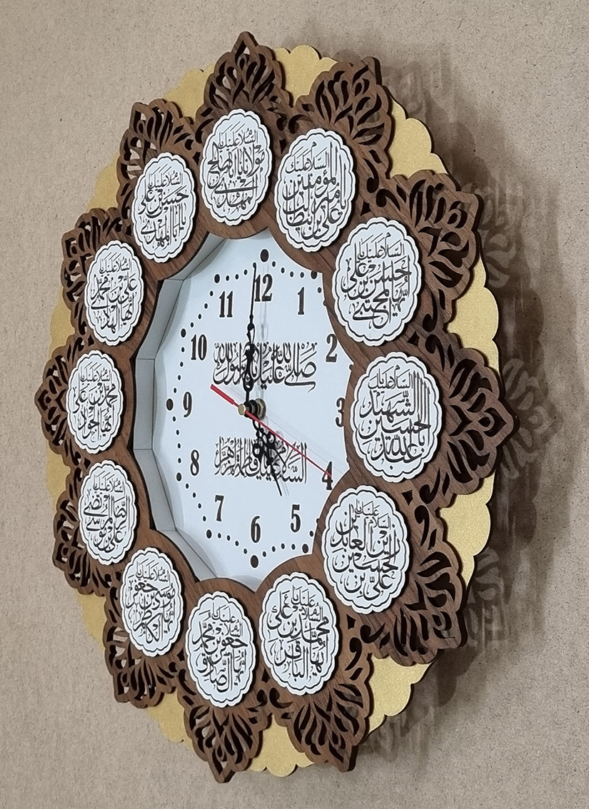 ساعت دیواری طرح مذهبی مدل پروانه طلائی