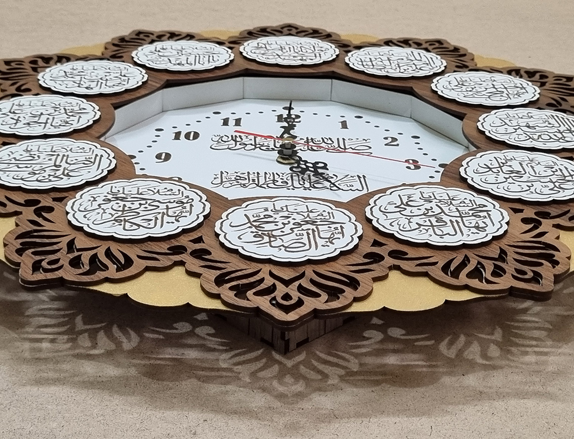 ساعت دیواری طرح مذهبی مدل پروانه طلائی