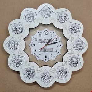 ساعت دیواری طرح مذهبی مدل صدف سفید